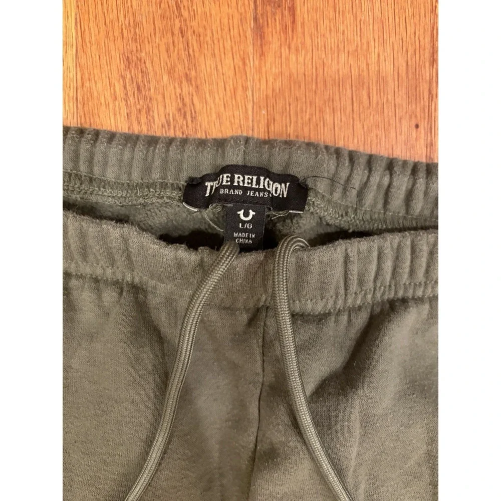 True Religion Relaxed Joggers Men's Large Green Orange‎ 'Beetle' Jogging